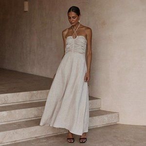 DISSH Flow Natural Halter Midi Dress